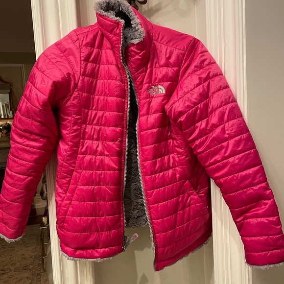 North face hot pink jacket size 14 kids - Picture 2 of 6